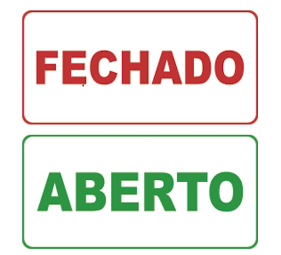 PLACA SINALIZACAO ABERTO/FECHA